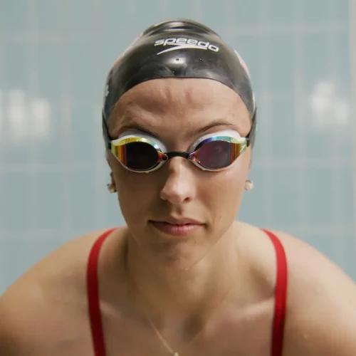 Olympic swimmer during a commercial shoot with MJS Live Productions.