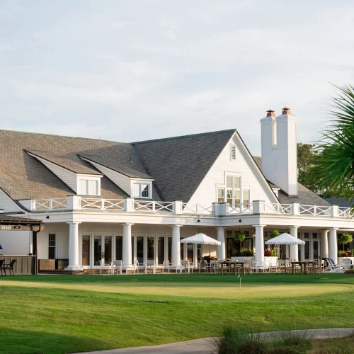 Luxury golf course at Daniel Island in Charleston, South Carolina photographed at sunset for architectural media during a charity event.