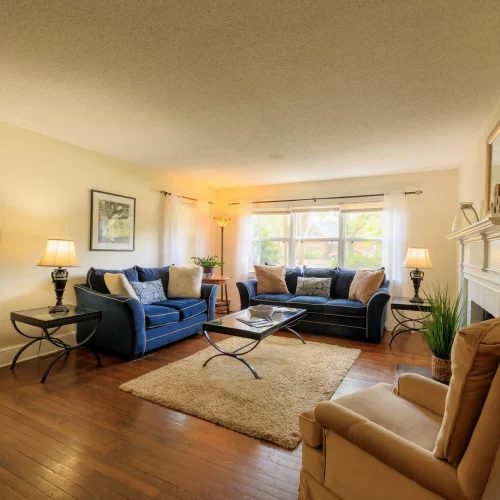 Stylish living room layout staged for property marketing photos by MJS Live Productions.