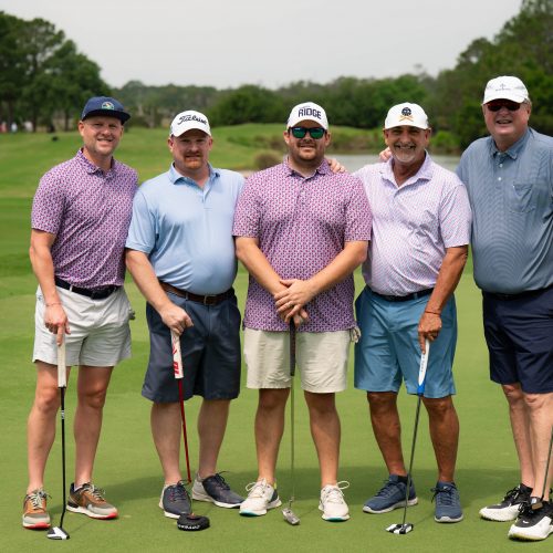 Golf tournament group photo during corporate event coverage by MJS Live Productions