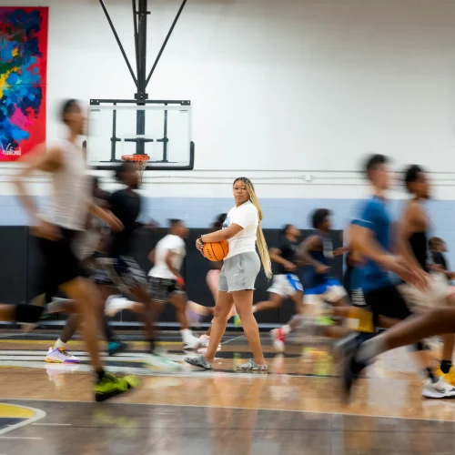 Indoor basketball training photography by MJS Live Productions.